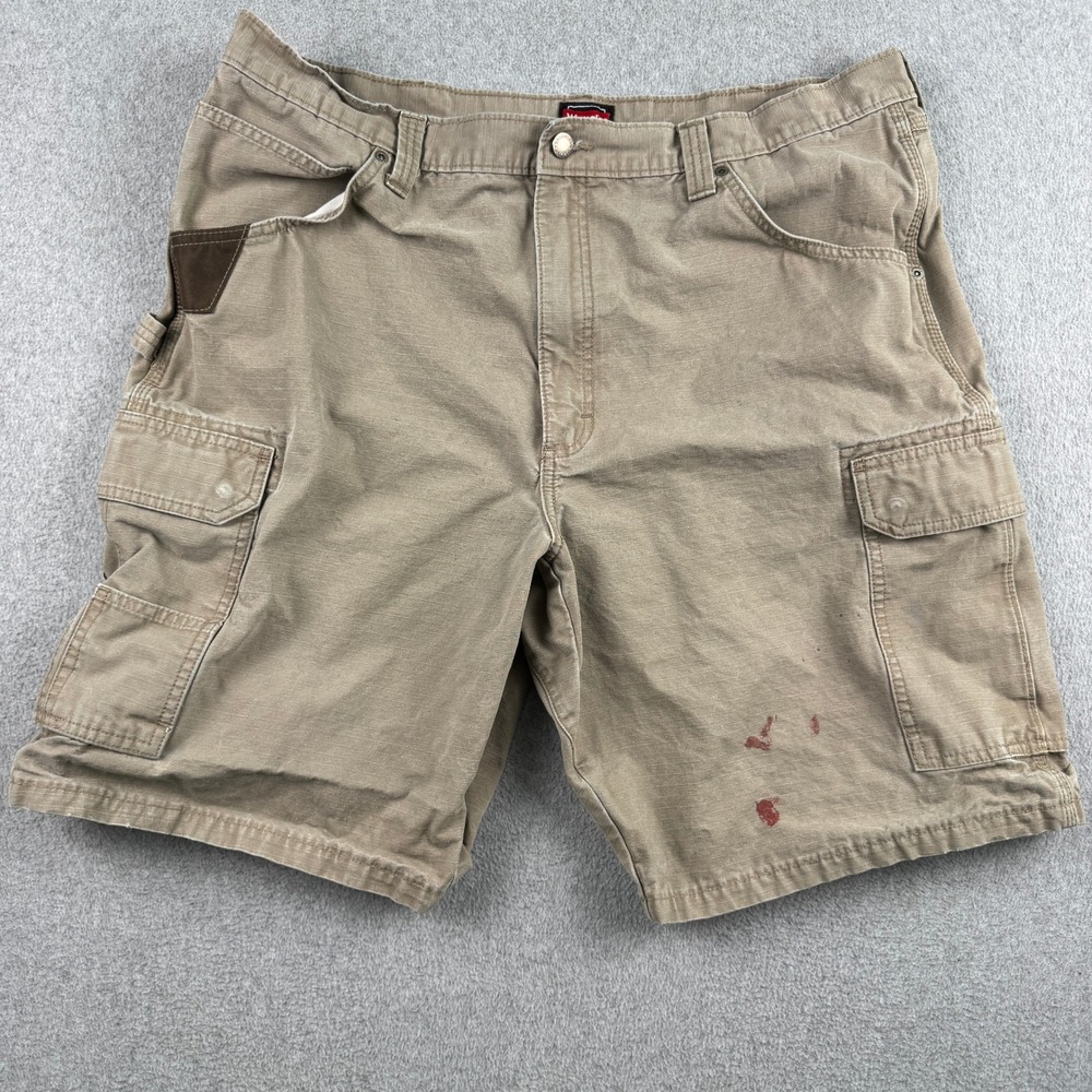 Wrangler‎ Cargo Shorts Mens 40 Workwear Khaki Ripstop Cotton Utility